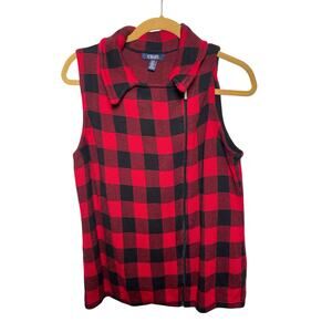 Chap's Women's Size L Red Black Buffalo Vest with Zipper on the Left Size